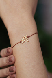 Pulseira Arrudinha Dourada Cordão