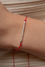 pulseira regulável vermelha