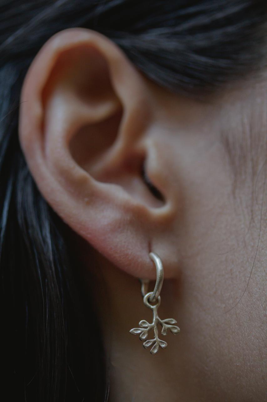 Pingente Brinco Arrudinha Ouro Branco 18k